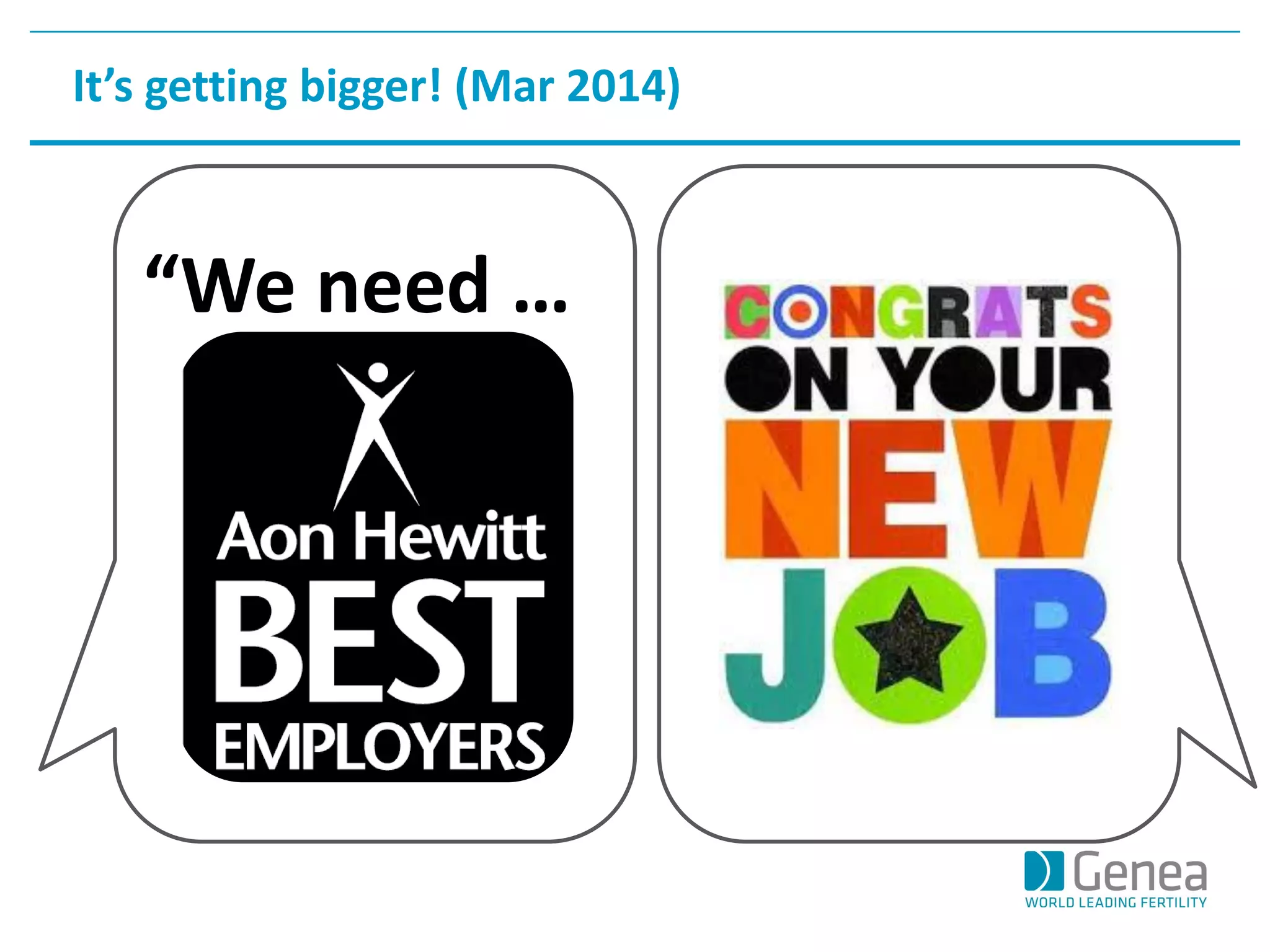 It’s getting bigger! (Mar 2014) 
“We need …  