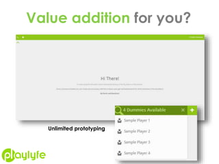 Value addition for you?
Unlimited prototyping
 