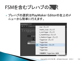 } PlayMaker Editor
2016/1Copyright(C) 2016 . All Rights Reserved 132
 