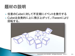 } Cube
} Cube iTween
2016/1Copyright(C) 2016 . All Rights Reserved 210
 