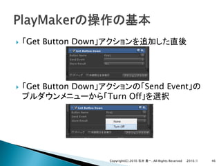 } Get Button Down
} Get Button Down Send Event
Turn Off
2016/1Copyright(C) 2016 . All Rights Reserved 46
 