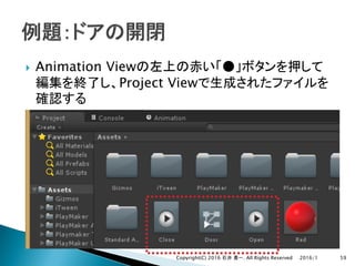 } Animation View
Project View
2016/1Copyright(C) 2016 . All Rights Reserved 59
 