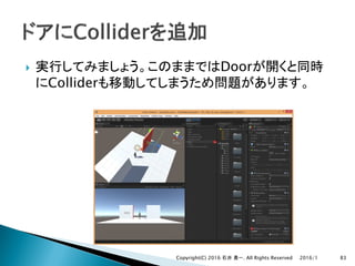 } Door
Collider
2016/1Copyright(C) 2016 . All Rights Reserved 83
 