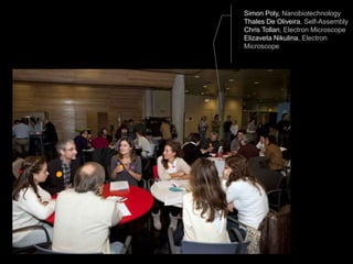 Simon Poly, Nanobiotechnology
Thales De Oliveira, Self-Assembly
Chris Tollan, Electron Microscope
Elizaveta Nikulina, Electron
Microscope
 