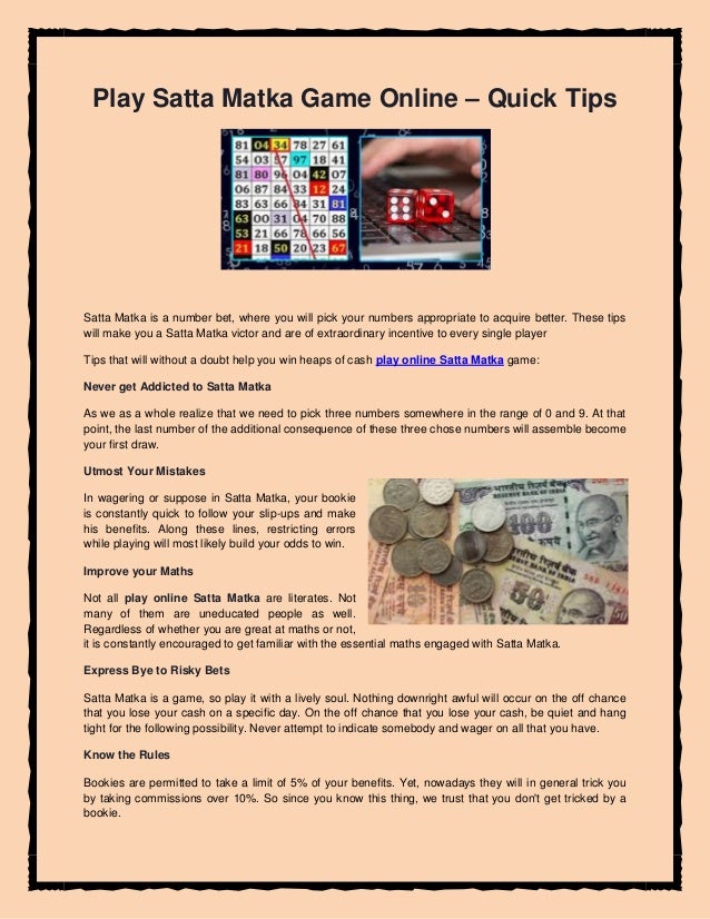 Play satta matka game online