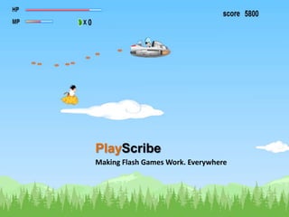 PlayScribe Making Flash Games Work. Everywhere 