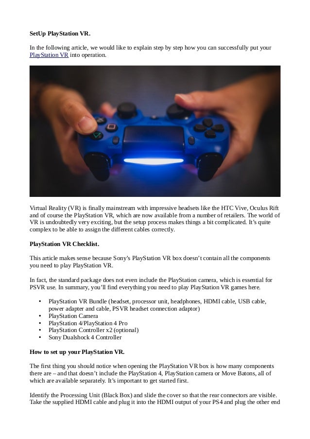 how to set up playstation vr