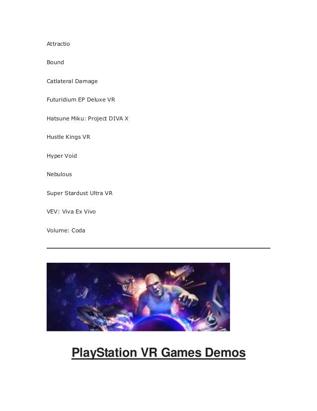 Playstation vr games list pdf