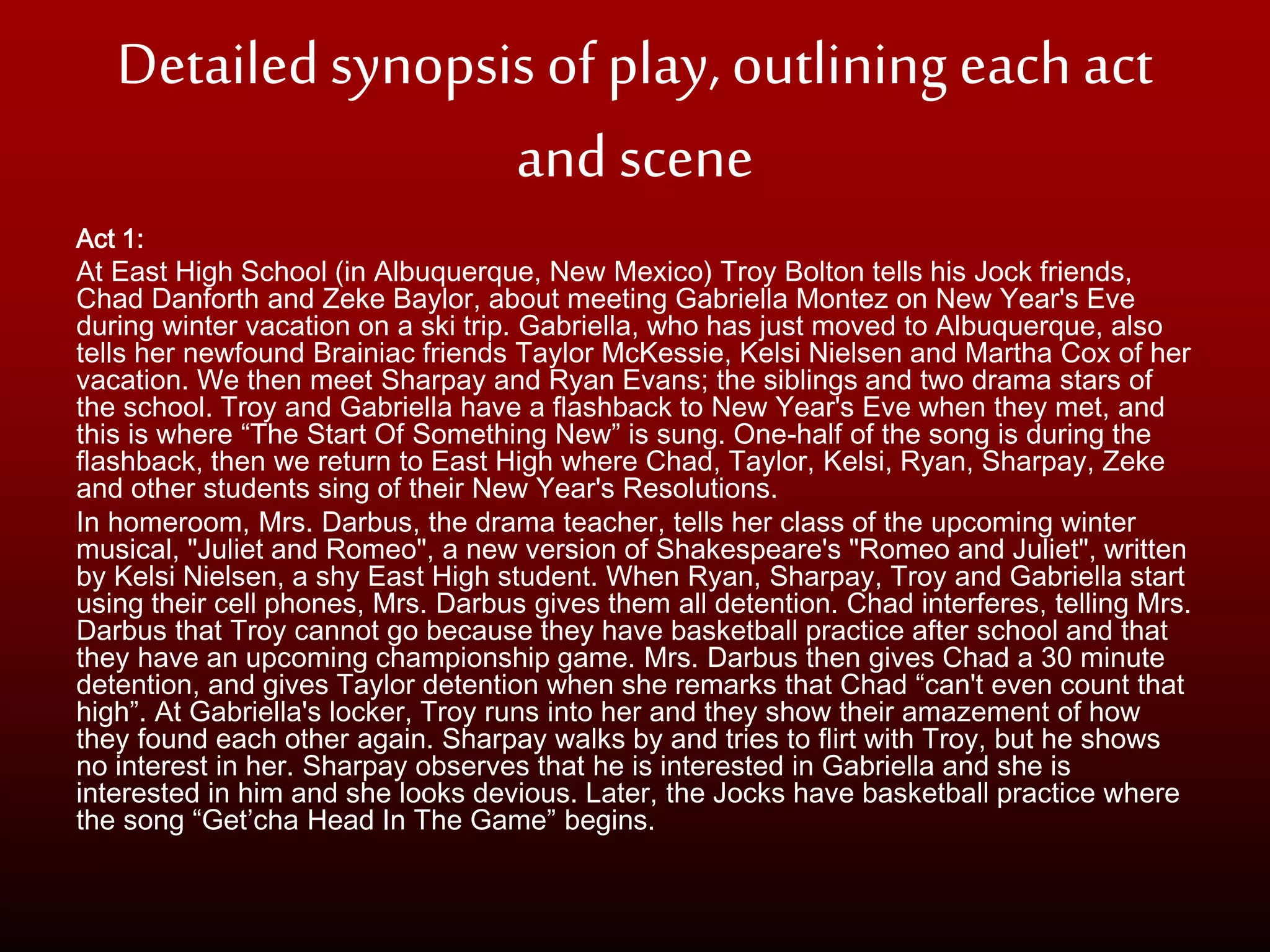 Play synopsis | PPTX