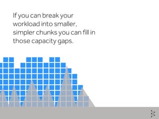 If you can break your
workload into smaller,
simpler chunks you can fill in
those capacity gaps.
 