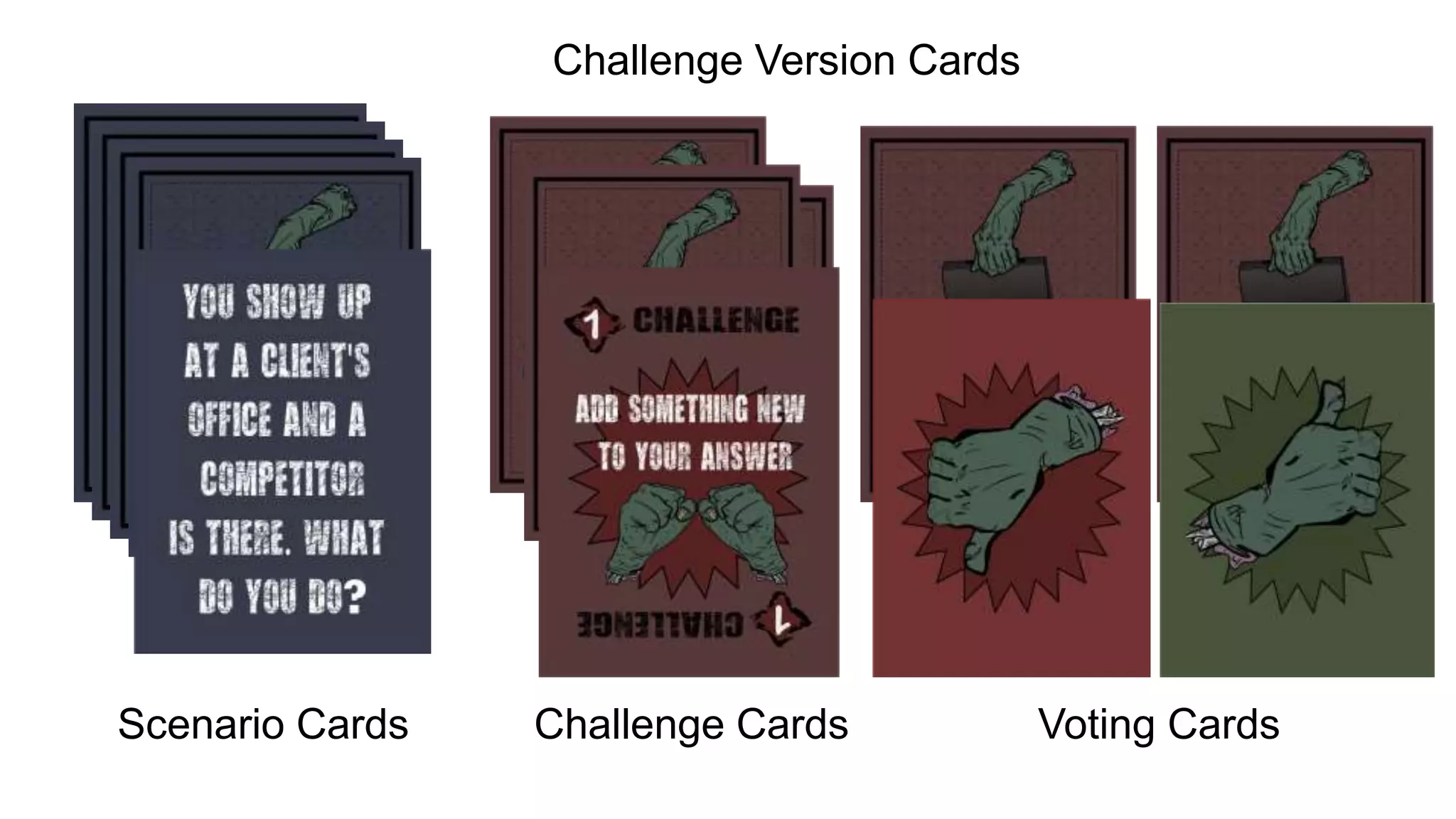 Challenge Version Cards
Scenario Cards Challenge Cards Voting Cards
 