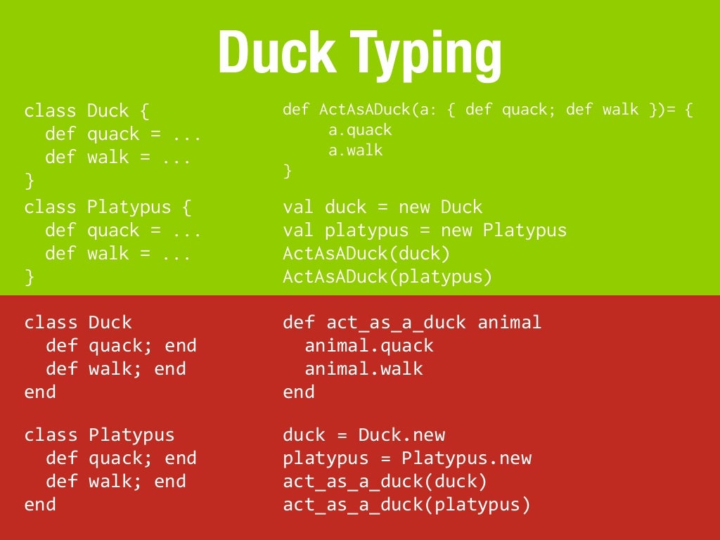Duck Typing Example at Anthony Brunet blog
