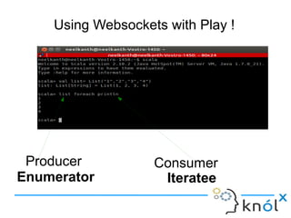 Using Websockets with Play !
Producer
Enumerator
Consumer
Iteratee