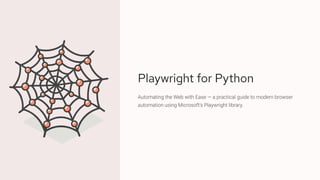 Playwright-for-Python is a powerful automation framework | PDF