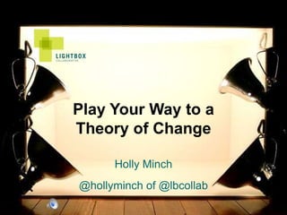 Play Your Way to a
Theory of Change
Holly Minch
@hollyminch of @lbcollab
 