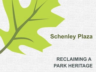 Schenley Plaza - Environmentally Sustainable Project | PPT