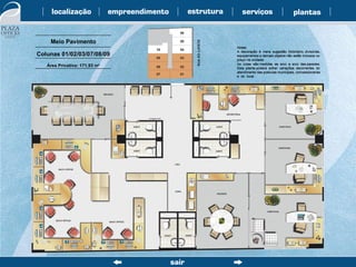 Meio Pavimento Colunas 01/02/03/07/08/09 Área Privativa: 171,93 m 2 
