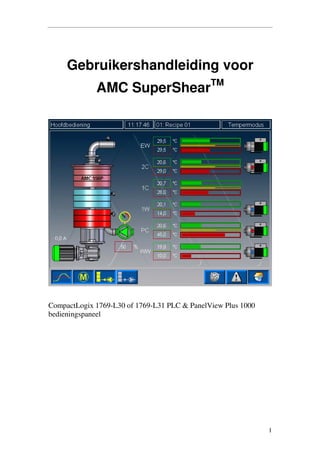 Gebruikershandleiding voor
             AMC SuperShearTM




CompactLogix 1769-L30 of 1769-L31 PLC & PanelView Plus 1000
bedieningspaneel




                                                              1
 
