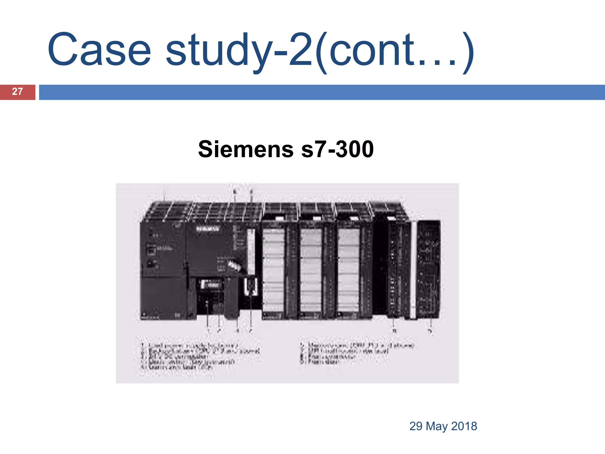 Case study-2(cont…)
29 May 2018
27
Siemens s7-300
 