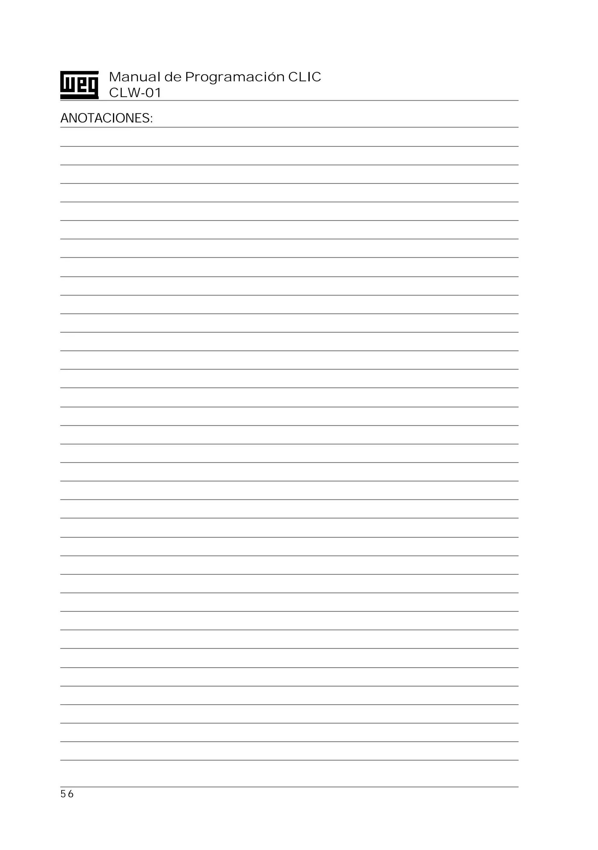 5 6
Manual de Programación CLIC
CLW-01
ANOTACIONES:
 