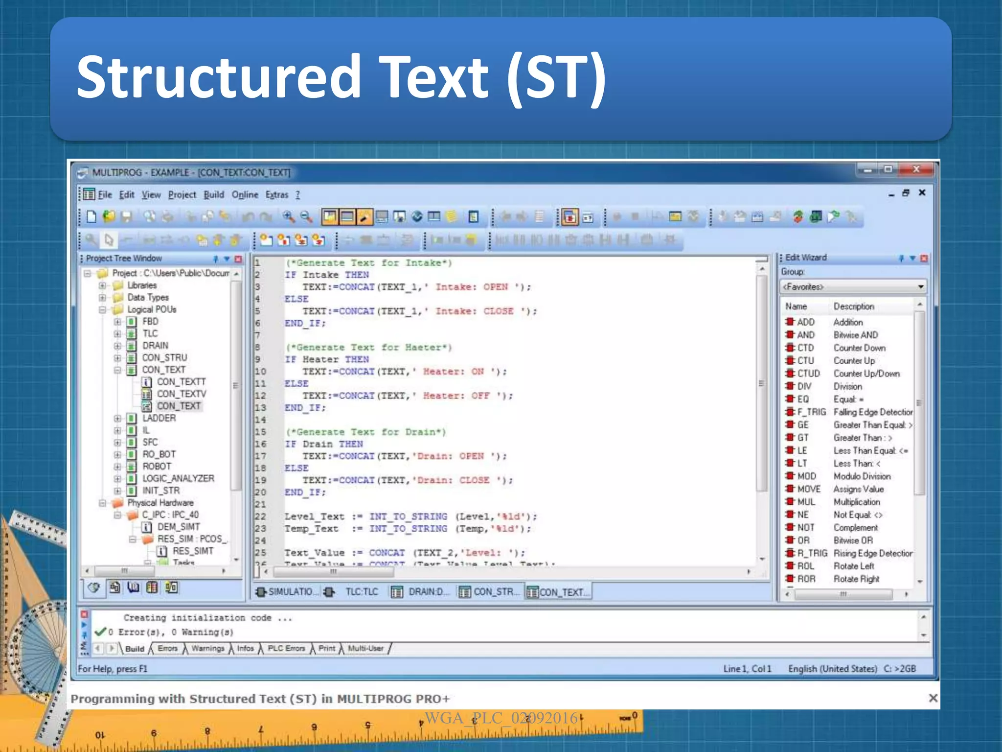 Structured Text (ST)
WGA_PLC_02092016
 