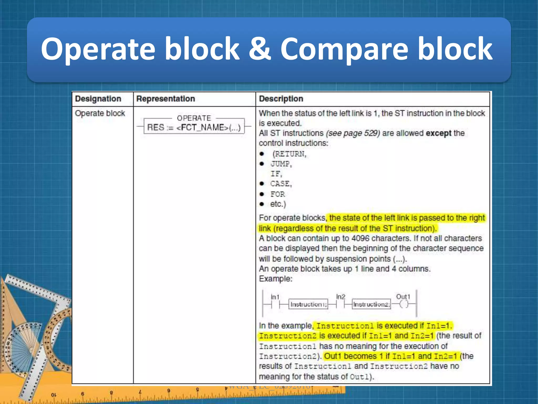 Operate block & Compare block
WGA_PLC_02092016
 