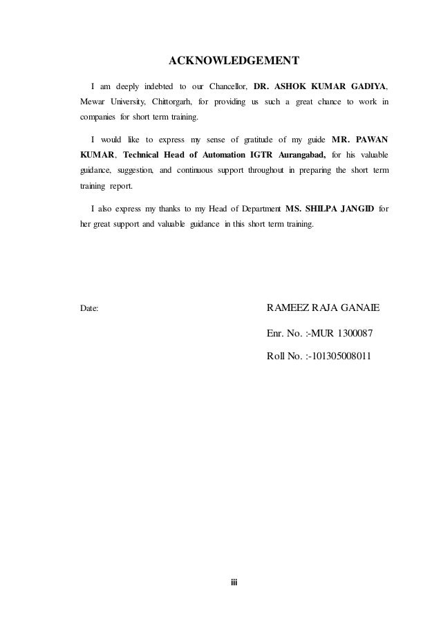 plc 3 acknowledgement plc cover letter contents example