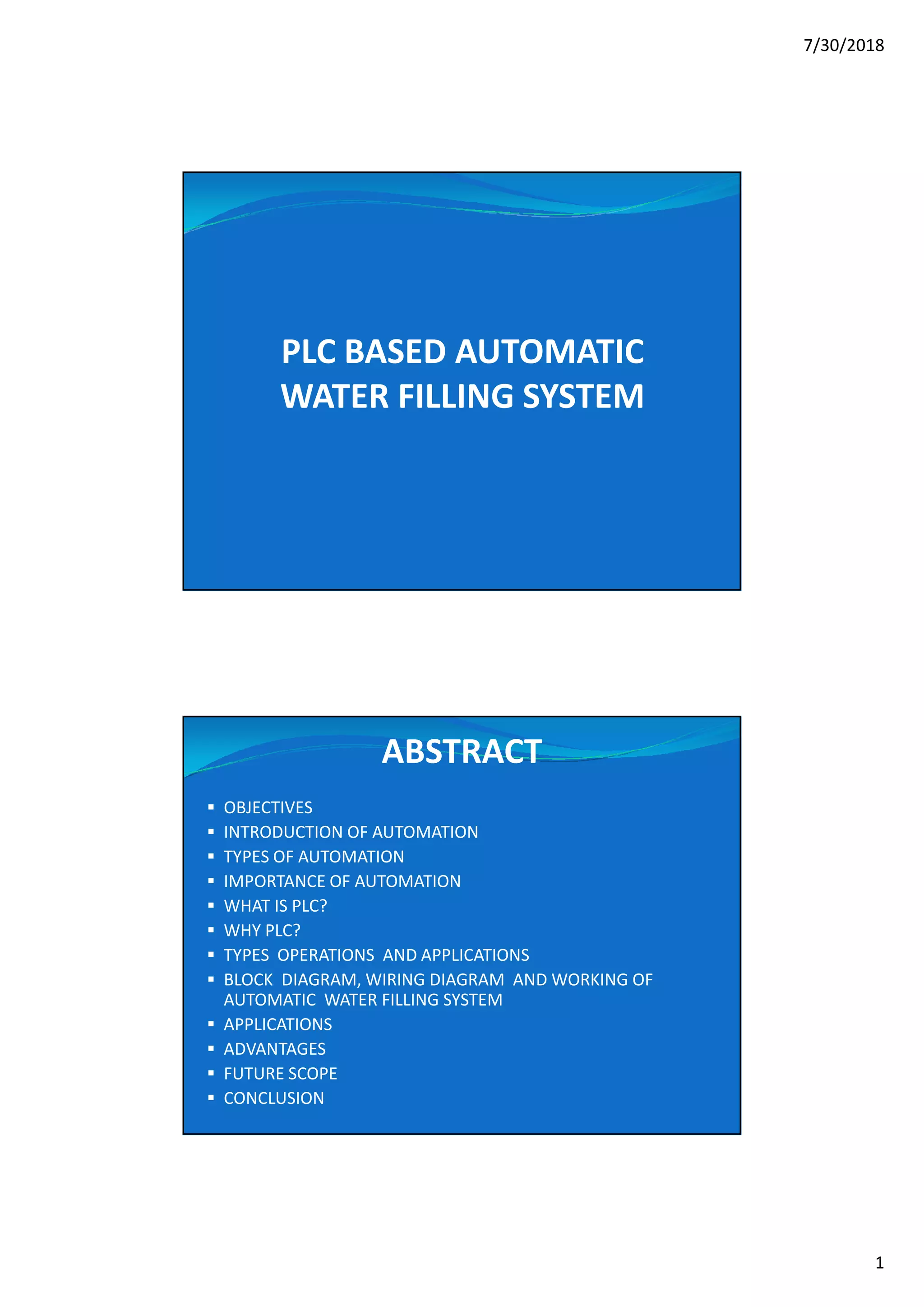 Plc based automatic water filling system | PDF