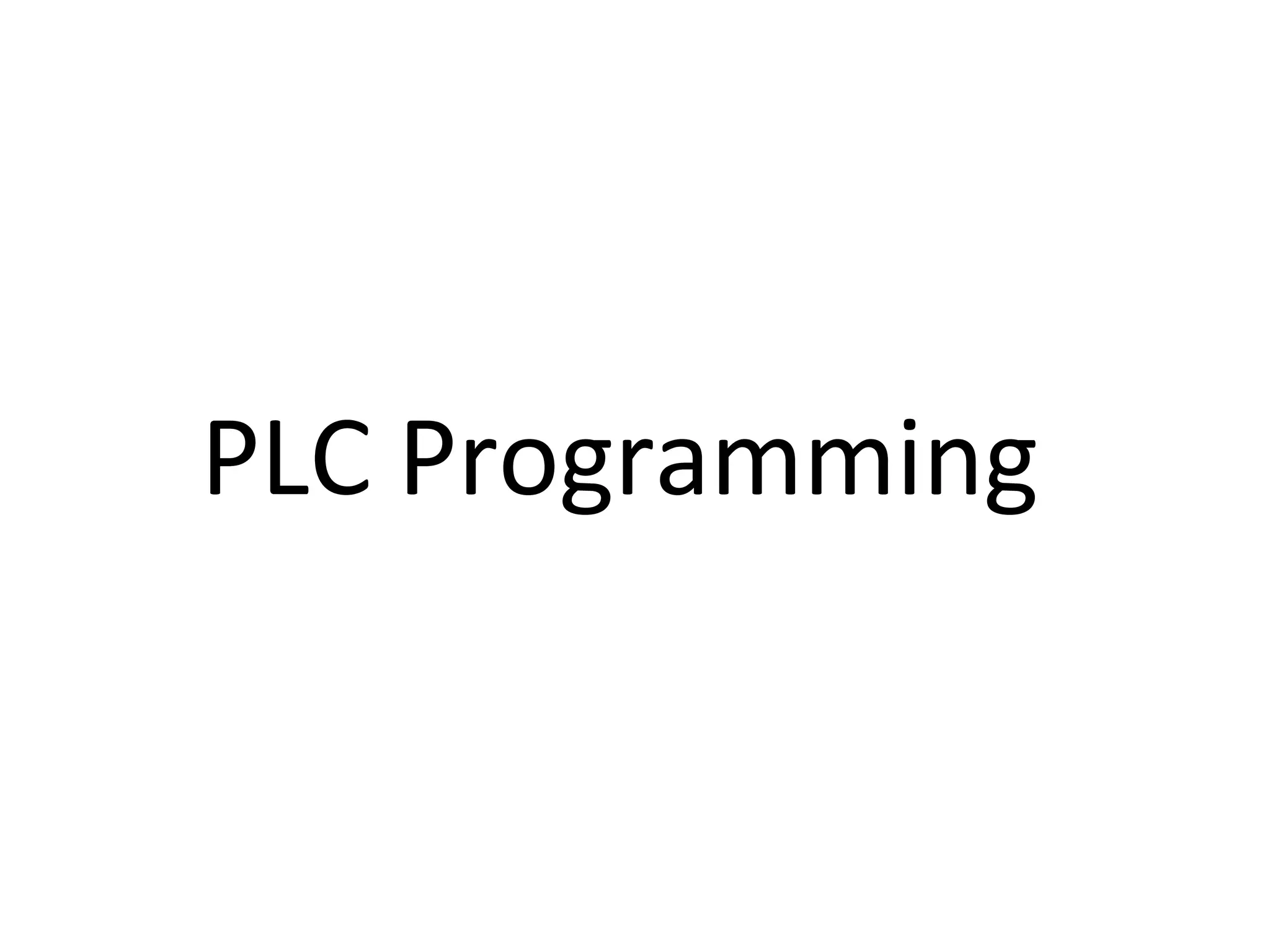 PLC Programming
 