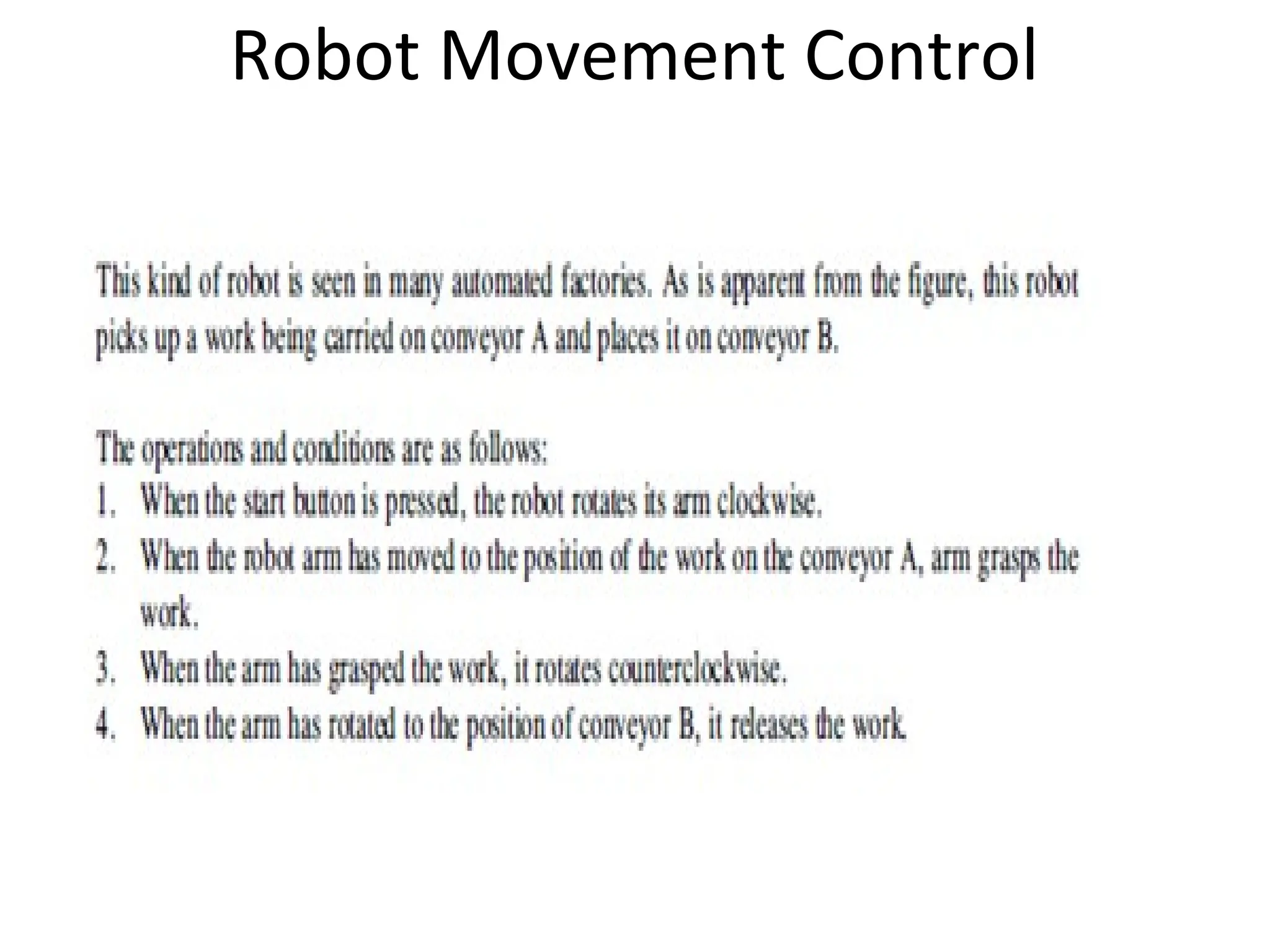 Robot Movement Control
 