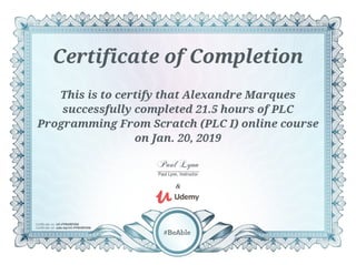 PLC Programming From Scratch | udemy 2019