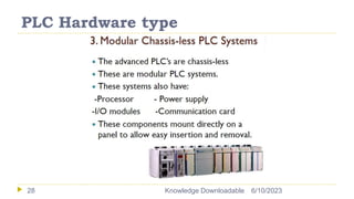 PLC Hardware type
6/10/2023
Knowledge Downloadable
28
 