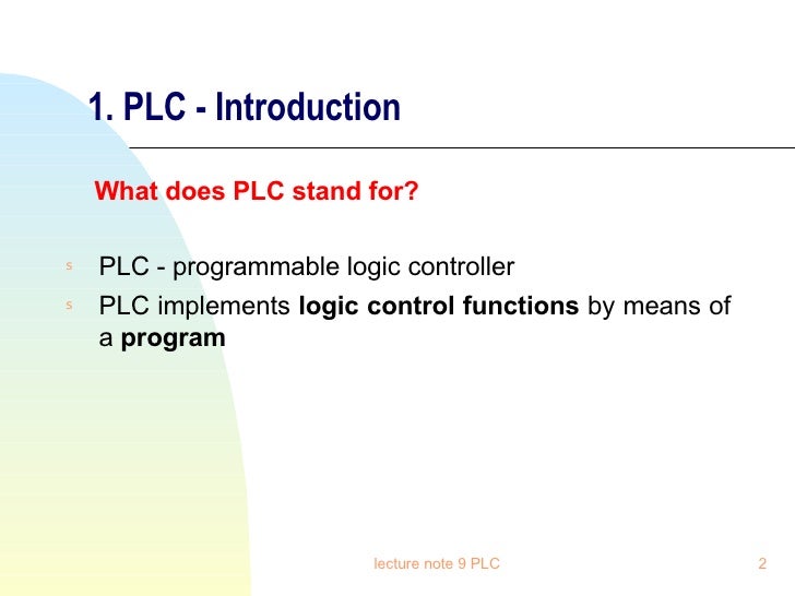 Plc Introduction plc-introduction