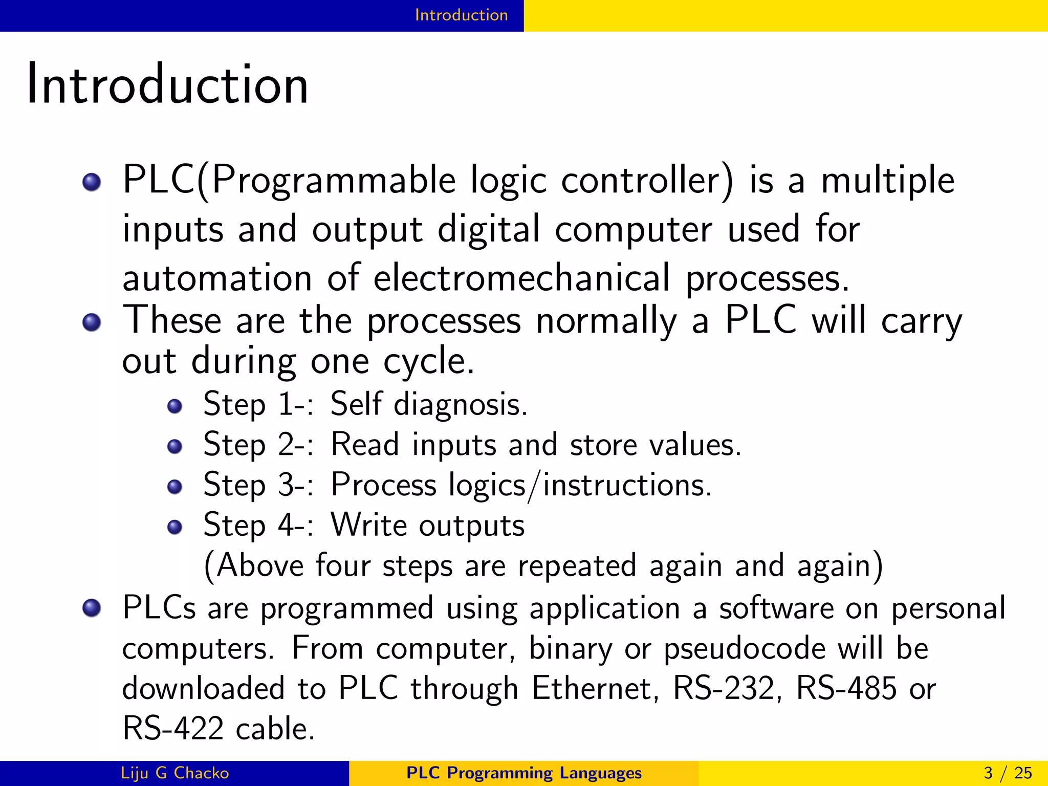 PLC Programming Languages | PDF