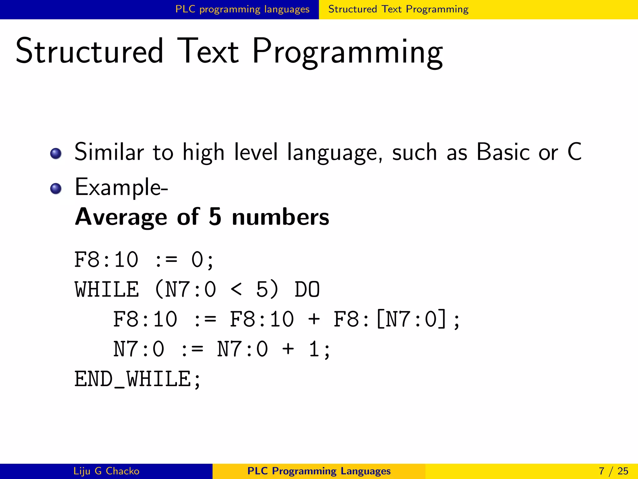 PLC Programming Languages | PDF