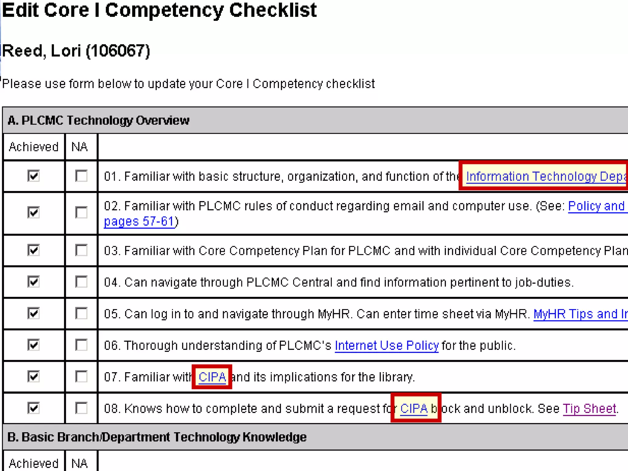 PLCMC Information Technology Core Competencies PPT