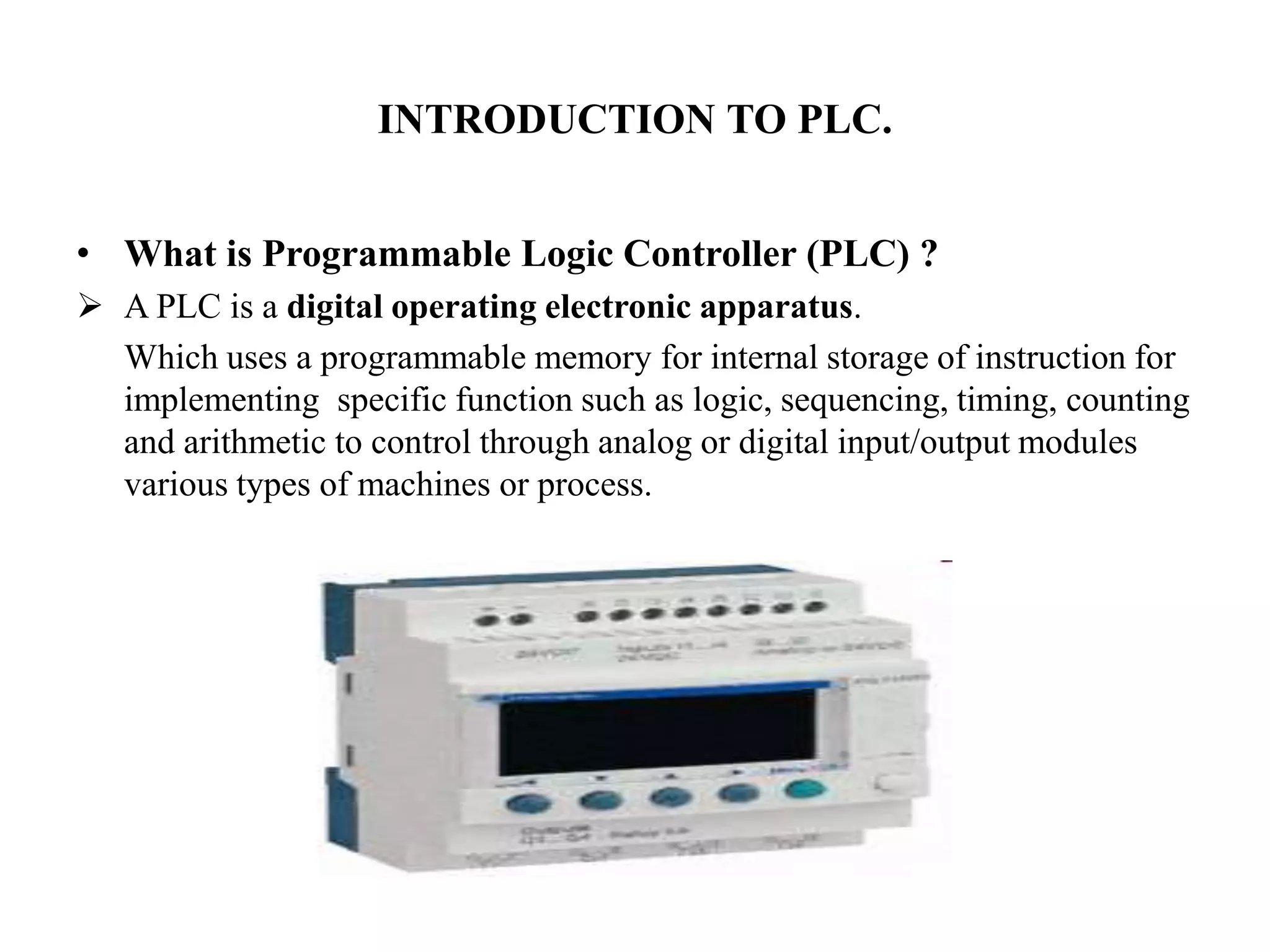 Plc (PROGRAMMABLE LOGIC CONTROLLER) | PPTX | Operating Systems ...