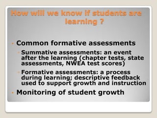 How will we respond when
           students don’t learn?
    School-wide systematic response

•   Failure Prevention

•   Math tutor lab

•   Wednesday Late in support 8:00 to 9:00

•   Bronc Café



To Be Determined in teams:
  Using Seven I’s..

                                             Video
 