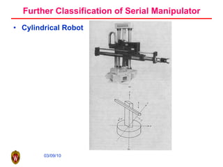 Further Classification of Serial Manipulator Cylindrical Robot 