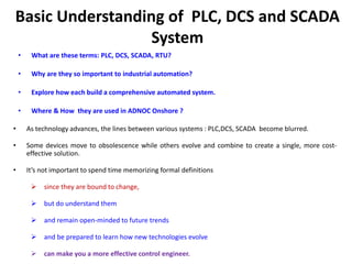Basic understanding of PLC RTU DCS SCADA | PPTX