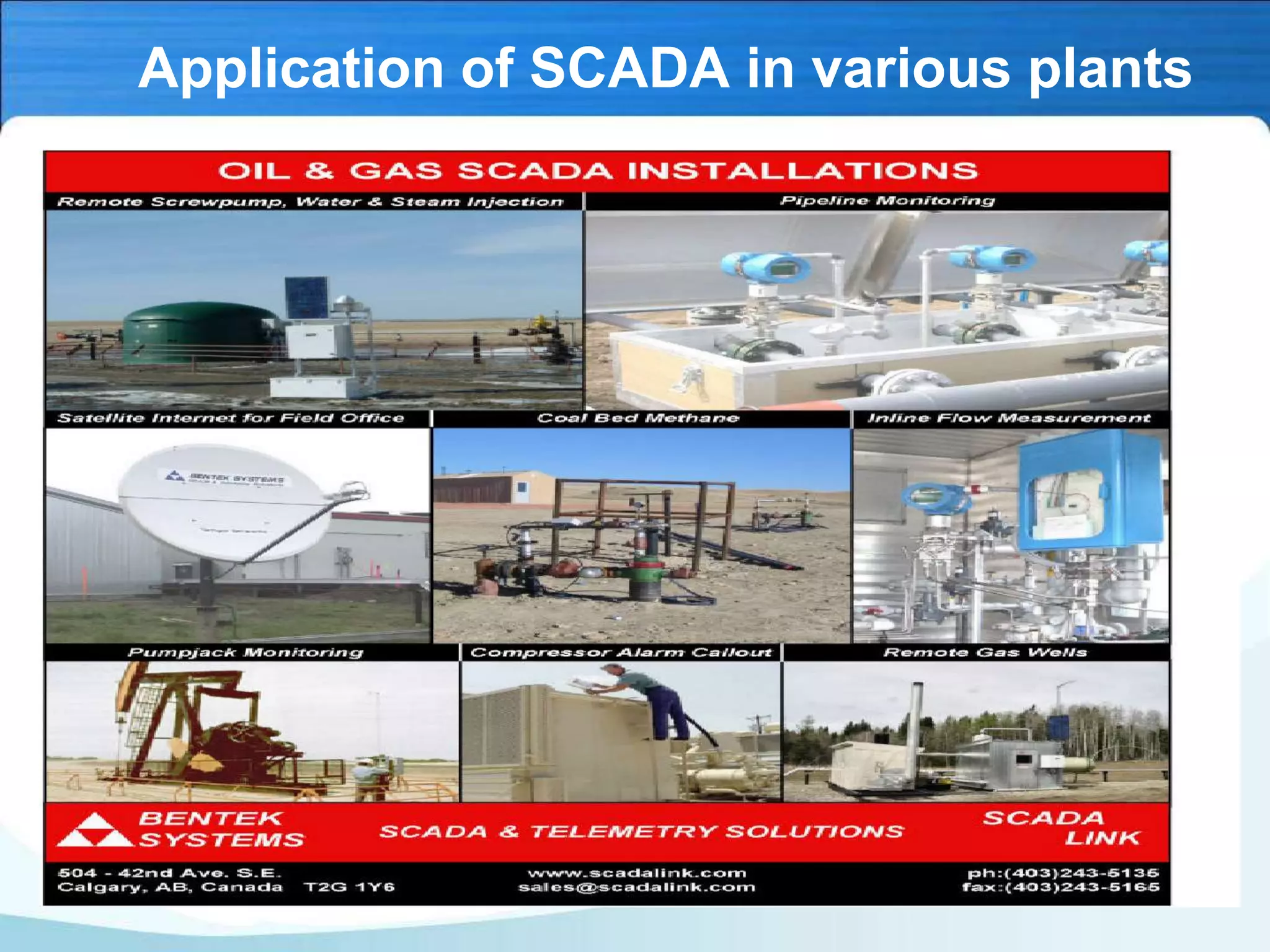Application of SCADA in various plants
 