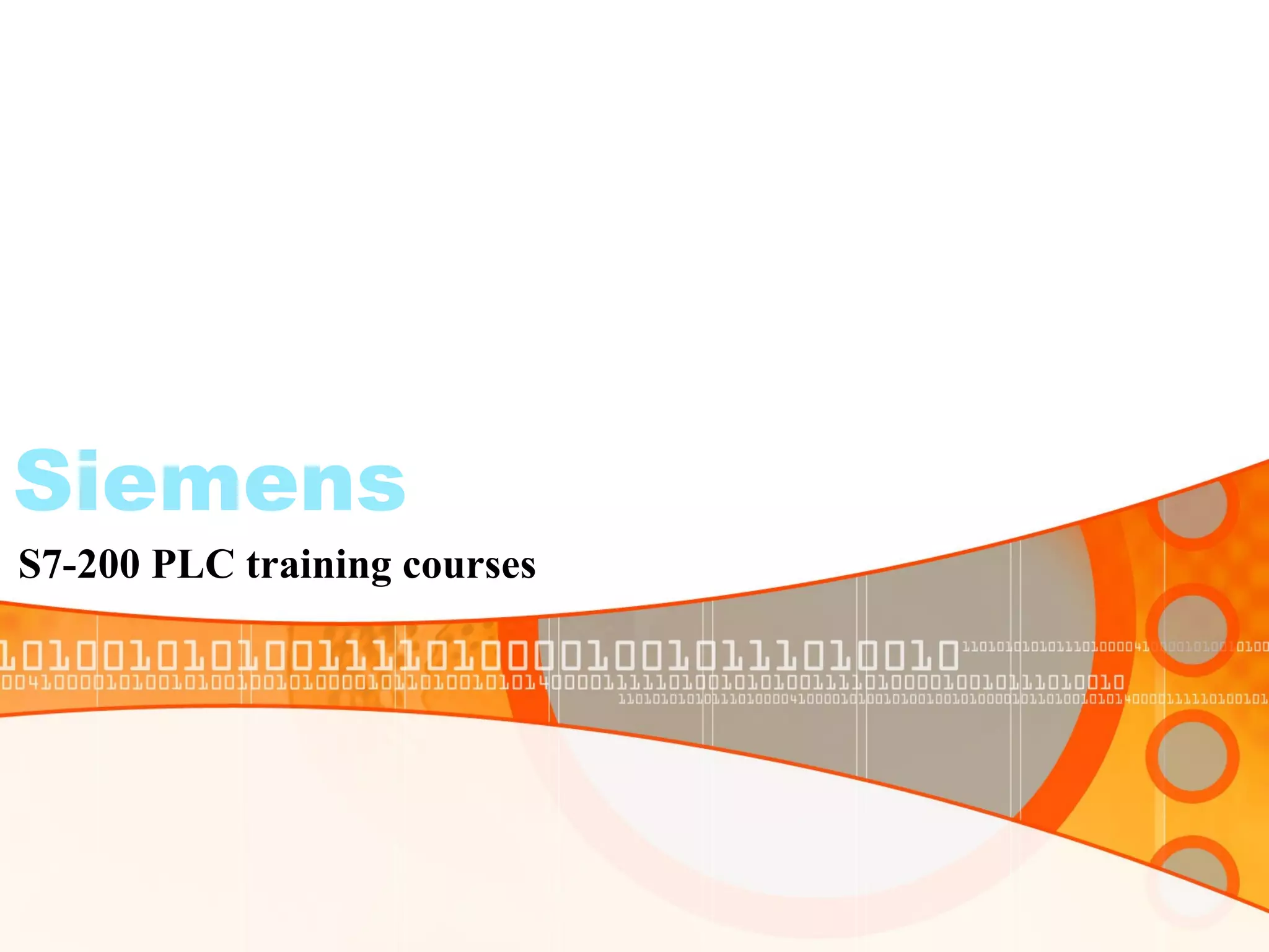Siemens S7-200 PLC training courses 