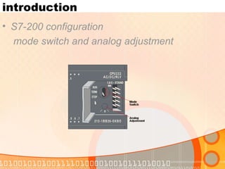introduction S7-200 configuration mode switch and analog adjustment 