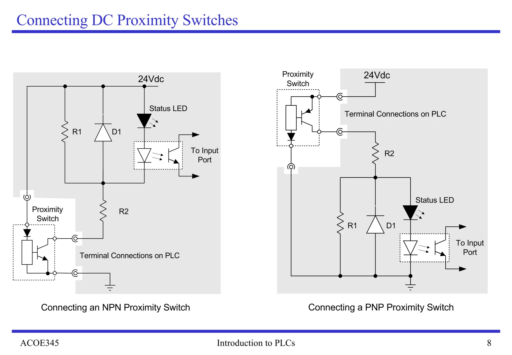 Connecting DC Proximity Switches 
