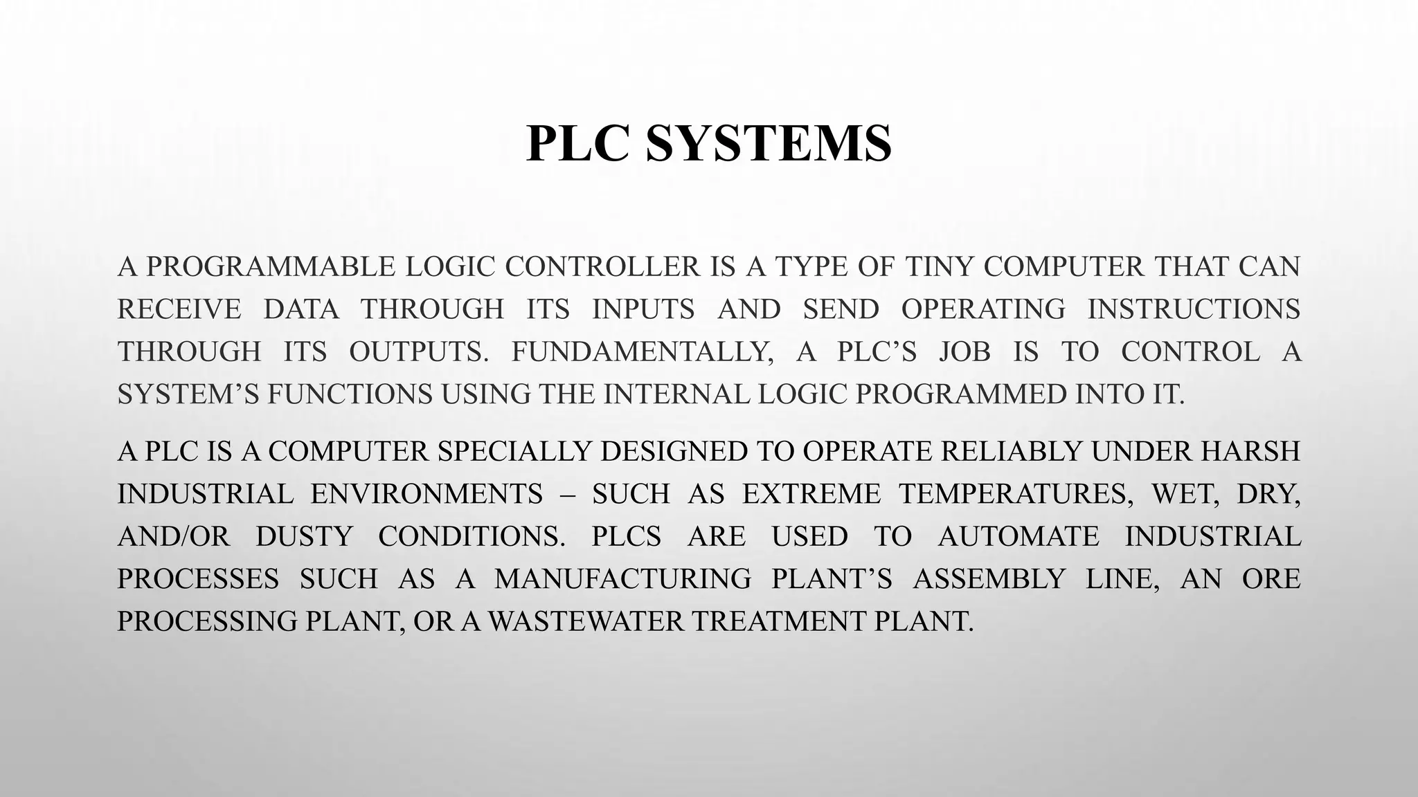 PLC SYSTEMS.pptx | Computer Software and Applications | Computing
