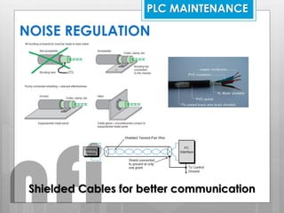 NOISE REGULATION
Shielded Cables for better communication
PLC MAINTENANCE
nfi
 