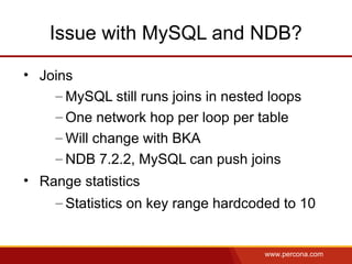 Percona Live 2012PPT: MySQL Cluster And NDB Cluster | PDF