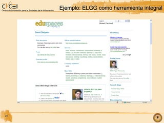 Ejemplo: ELGG como herramienta integral 