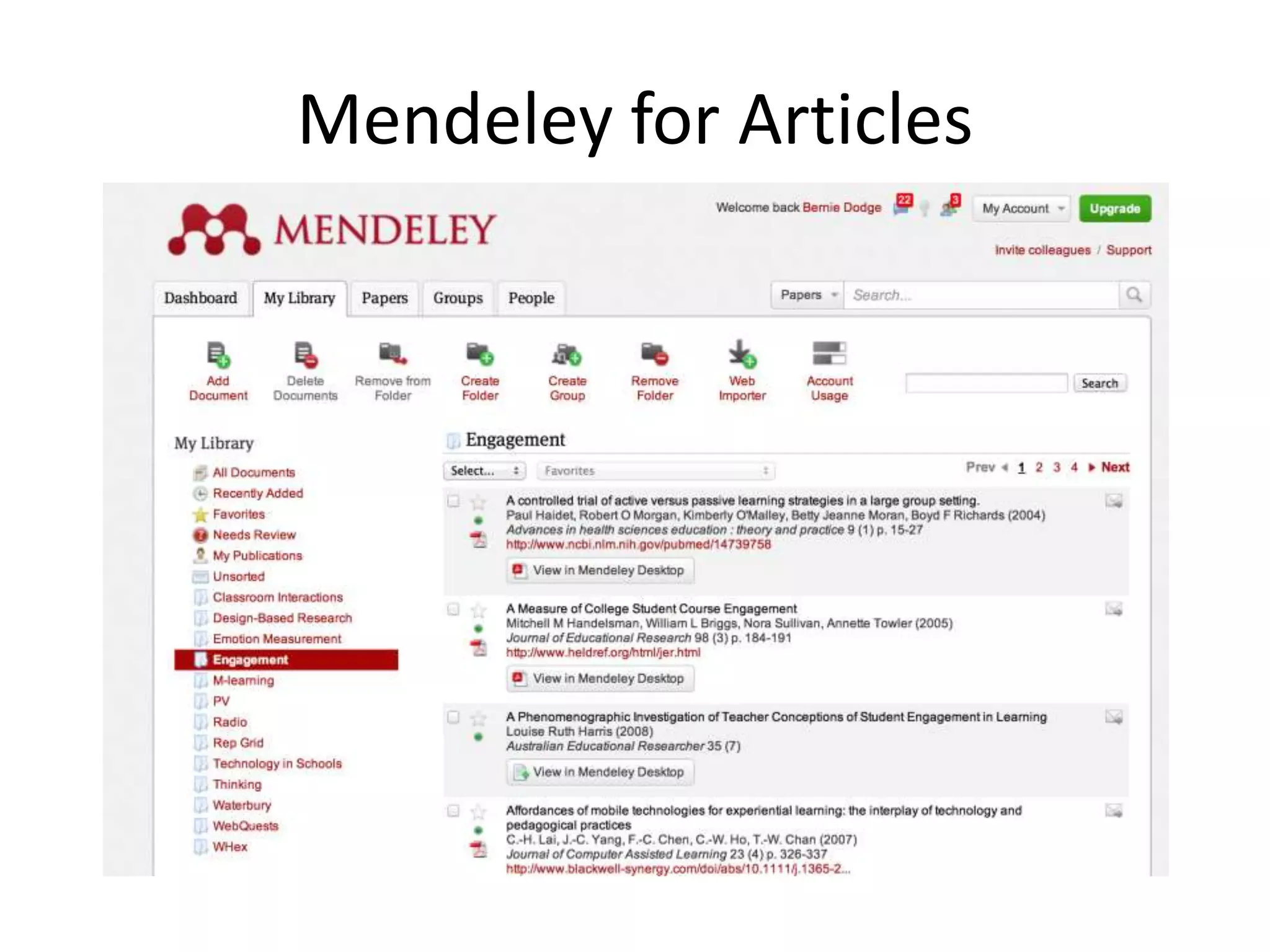 Mendeley for Articles
 