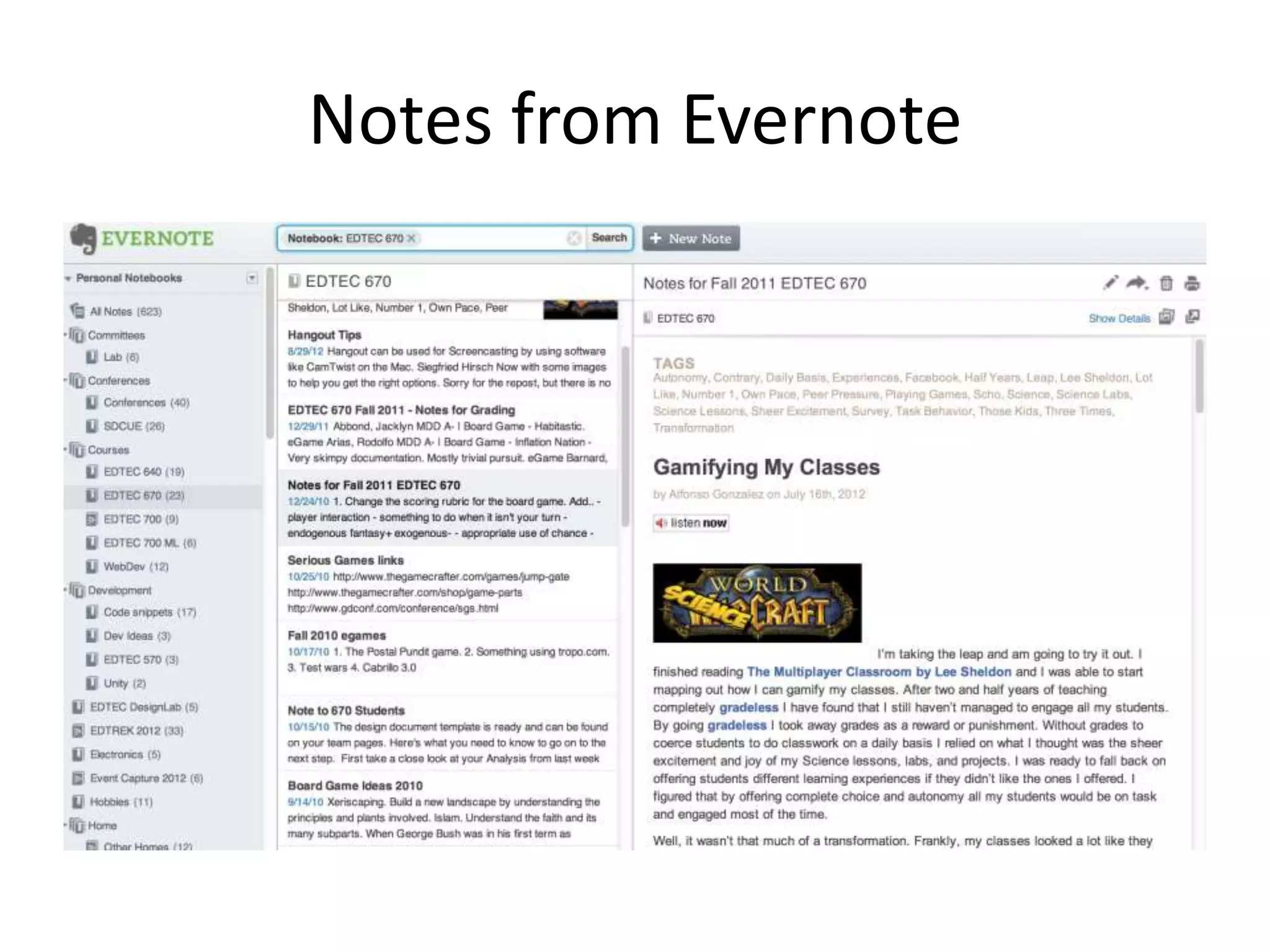 Notes from Evernote
 